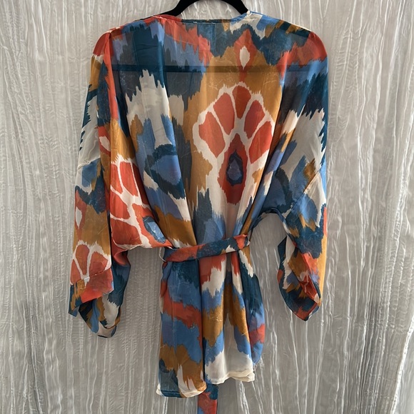 Sonoma Tie-Dye Tie Front Kimono | One Size Fits Most | Summer Cover Up - Picture 4 of 6